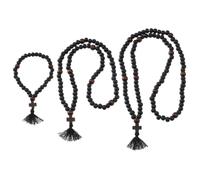 DICOSMETIC 3Pcs Christian Orthodox Prayer Rope Wooden Chotki 30/80/100 Knots Anglican Prayer Beads Cross Blessing Prayer Beads with Tassel Religious Gift for Men Women, Wood, No Gemstone