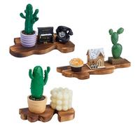 DICOSMETIC 3Pcs Small Floating Shelves for Walls 3 Sizes Wall Mounted Display Ledge Shelf Rustic Live Edge Floating Shelves Vintage Wall Decor for Living Room Bedroom, Cloud Shaped