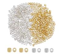 DICOSMETIC 4000Pcs 2 Colors Cylinder Glass Seed Beads 2mm Round Hole Seed Beads Small Loose Spacer Craft Beads Metallic Glass Beads for Bracelet Necklace Earring Jewelry Making
