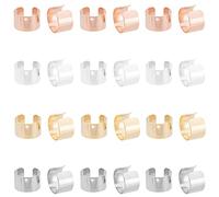 DICOSMETIC 40pcs 4 Colors Stainless Steel Cuff Earrings Fake Helix Cuff Earrings Conch Cuffs Earrings Non-Pierced Earring Setting Adjustable Clip-on Earring Findings for DIY Jewelry Making Craft