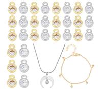 DICOSMETIC 40Pcs Cubic Zirconia Crystal Charm 2 Colors Round Crystal Charm Pendants Brass Rhinestone Charms Crystal Birthstone Charms for Necklace Bracelet Earrings Jewelry Making, Hole: 1.2mm