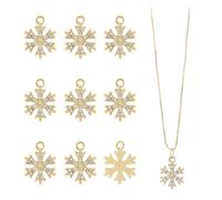 DICOSMETIC 40Pcs Rhinestone Snowflake Charms Golden Alloy Charms Christmas Snowflake Pendants Jewelry-Making Embellishments Winter Charms for DIY Crafting, Hole: 1.8mm