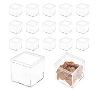DICOSMETIC 42Pcs Acrylic Boxes with Lid Transparent Cube Boxes Clear Small Candy Box Square Favor Storage Container 2.17x2.17x2.17 Inch Display Box for Gemstone Jewelry Tiny Beads Trinkets