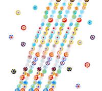 DICOSMETIC 480Pcs Millefiori Lampwork Glass Beads Flat Round Flower Glass Beads 4.5x2mm Small Flowers Pattern Bead Loose Bead for Earrings Bracelets Jewelry Making, Hole: 1mm