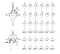 DICOSMETIC 48Pcs 2 Styles Star Charms Four-pointed Star Charms Alloy Mini Stars Pendants Tibetan Style Pendant for DIY Bracelets Necklace Jewelry Making Craft Supplies, Hole: 1.6-1.8mm