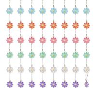 DICOSMETIC 48Pcs 6 Colors Flower Zipper Pull Charms Flower Alloy Enamel Zipper Decorative Flowers Zip Pull Extended Zippers Pulls for DIY Sewing Dress Tailor Craft Backpacks Purses