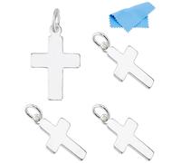 DICOSMETIC 4Pcs 925 Sterling Silver Cross Charms 12.5x8x0.5mm Mini Crucifix Charms Religious Crosses Pendants Thin Blank Cross Charm Silver Pray Pendants for Bracelet Necklace Jewelry Making