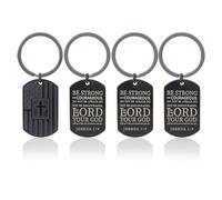 DICOSMETIC 4Pcs Bible Verse Christian Keychain Inspirational Religious Biblical Gifts 70mm Cross Keychain for Valentine's Day Anniversary Birthday Graduation Baptism Easter Father's Day Communion