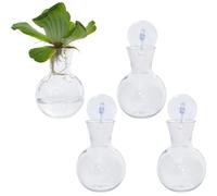 DICOSMETIC 4Pcs Window Propagation Stations Hydroponics Plant Propagation Vases Plastic Plant Terrarium Vase with Suction Cup and Hooks for Window Tile Wall and Mirror Decor