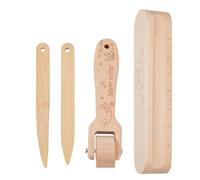 DICOSMETIC 4Pcs Wooden Tailors Clapper Set Set 9.4Inch/23.8cm Tailors Clapper Maple Seam Presser Wood Quilting Tools Point Turner Sewing for Ironing Seams Navajo White