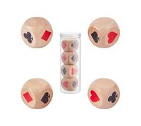 DICOSMETIC 4Pcs Wooden Trump Marker Dice 4cm Extra Large Euchre Cube Euchre Trump Indicator Poker Game Kit Suit Dice Set for Pinochle Bridge Playing Cards