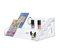DICOSMETIC 5-Tier Acrylic Nail Polish Organizer 30x21.3x13.4cm Clear Essential Oil Stand Holder Rectangle Business Card Holder for Desk Sticker Display Stand for Home Retail Counter Display