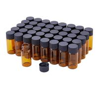 DICOSMETIC 50Pcs 10ml(0.3 oz) Clear Glass Sample Vials with Screw Caps Small Liquid Sample Vial Empty Refillable Vials Leak Proof Liquid Storage Vial for Essential Oil and Reagent, Brown