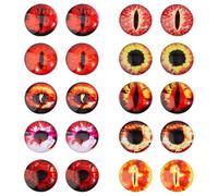 DICOSMETIC 50Pcs 25mm Large Glass Cabochon Eyes Stick on Glass Craft Eyes for Clay Doll Making Sculptures Props Craft Jewelry DIY Supplies, Fire Brick Red