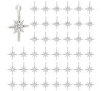 DICOSMETIC 50Pcs 8 Point Star Charm North Star Charms Rhinestone Star Pendant Alloy Celestial Charms Cubic Zirconia Shiny Star Dangle Charms Platinum Vintage Charm for DIY Jewelry Making