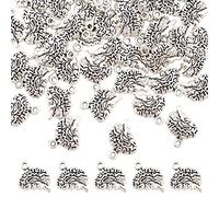 DICOSMETIC 50Pcs Alloy Brain Charms Bulk Tibetan Silver Brain Charms 3D Textured Human Anatomy Charms Organ Charms for Biology Student Gift Jewelry Making, Hole: 1.5mm