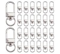 DICOSMETIC 50Pcs Alloy Swivel Lobster Claw Clasps Heavy Duty U Shaped Swivel Snap Hooks Metal Keychain Snap Hook Small Key Chains Clasps for Keychain Lanyard Making