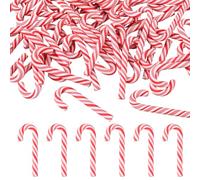 DICOSMETIC 50Pcs Red White Candy Canes Plastic Candy Canes Mini Christmas Candy Cane Candy Garland Ornaments Phone Cake Decor Tree Candy Decoration for Xmas Party Home Decor