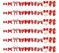 DICOSMETIC 54Pcs 9 Styles Bowknot Charms Bulk Alloy Bow Charms Red Bow Tie Charm Cute Bowtie Pendants Metal Bowknot Pendants for DIY Craft Earring Bracelet Necklace Jewelry Making