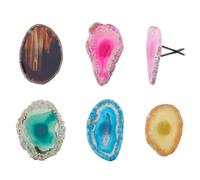 DICOSMETIC 5Pcs Crystal Car Vent Clips Natural Agate Car Air Vent Clips Irregular Stone Slice with Plastic Clip Cars Air Freshener Clip for Women Men Cars Automotive Interior Decor