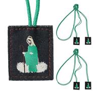 DICOSMETIC 5Pcs Scapulars Catholic Necklaces 19.37 Inch Escapularios Catolicos Mexican Decor Necklace Religious Gift Green Non-Woven Necklace for Women Men
