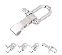DICOSMETIC 6 Sets Paracord Bracelet Shackle Buckle Silver Paracord Watch Band Alloy Bow Shackle Buckles Adjustable U-Buckles for Outdoor Rope Survival Bracelets