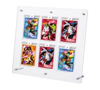 DICOSMETIC 6 Slots Trading Cards Display Frame Sport Card Display Frames PVC Plastic Game Card Case 2.56x10.63x9.65 Inch Clear Baseball Cards Organizer Holder for Home Office Desktop