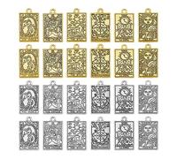 DICOSMETIC 6 Styles Tarot Charms Bulk Alloy Tarot Pendant Good Luck Amulet Charm Arcana Divination Pendants Vintage Magic Charms Fortune Telling Pendants for Necklace Jewelry Making, alloy, alloy