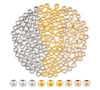 Dicosmetic 600 Pcs 3 Colors Plastic Large Hole Metallic Pony Beads 5.5x4.5mm Mini Loose Spacer Beads for Jewelry Making, Hole: 2.8mm