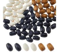 DICOSMETIC 600Pcs 3 Colors Wooden Beads Oval Natural Wood Beads 12x8mm Macrame Beads Large Hole Beads Handmade Crafts Loose Beads for DIY Bracelet Jewelry Making Party Decor