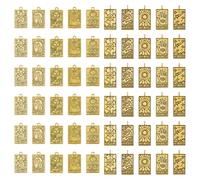 DICOSMETIC 60Pcs 10 Styles Tarot Pendants Golden Alloy Pendants Rectangle Card Jewelry Charms Major Arcana Astrology Divination Charms for DIY Jewelry Making, Hole: 1.8mm