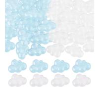 DICOSMETIC 60Pcs 2 Colors Resin Cloud Cabochons Mini Resin Cabochons Flatback Cute Resin Charms Flat Back Resin Slime Charms for DIY Crafts Hairpins Scrapbooking Embellishments