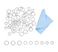 DICOSMETIC 60Pcs 3 Sizes 925 Sterling Silver Jump Ring 1.9/2.6/3.6mm Small Split Rings Open Jump Rings Circle Clasp Connecting Rings Metal Small Jewelry Jump Hoops for Keychains Bracelet