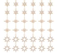 DICOSMETIC 60Pcs 3 Styles North Star Charms Pendants Rhinestone Star Charms Light Gold Galaxy Charms 8 Point Star Charm Alloy Celestial Charms Shiny Star Dangle Charms for Jewelry Making