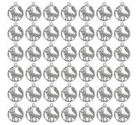 DICOSMETIC 60Pcs Howling Wolf Charms Antique Silver Wolf Charms Pendants Wolf Animal Dangle Charm Tibetan Style Alloy Charm for Jewelry Making, Hole: 1.8mm
