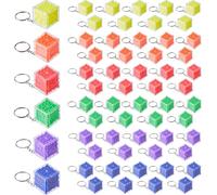 DICOSMETIC 60Pcs Maze Puzzle Keychain Gift Fun Maze Cubes Keychain Small Rolling Ball Mazes Fun Puzzles Games Puzzle Party Favors, Random Color