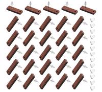 DICOSMETIC 60Pcs Wood Stud Earring Post Stud Earring Findings Wooden Studs with Loop Coconut Brown Rectangle Earrings with 80Pcs Ear Nuts for DIY Jewelry Making, Hole: 1.5mm
