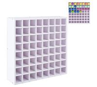 DICOSMETIC 64 Grids White Paint Organizer 13×3.5×13 Inch Paints Storage Holder Plastic Vertical Paint Rack Stand Paints Bottle Organizer for Artists Craft Supply Storage Artwork Drawing Painting