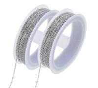 DICOSMETIC 65.62 Feet/20M Stainless Steel Cable Chains 1.5x1x0.5mm Necklace Chain Soldered Link Chains Bulk Metal Bracelet Chain for Women Men DIY Crafts Jewelry Making
