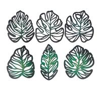 DICOSMETIC 6Pcs 2 Styles Palm Leaves Wood Wall Decor Tropical Wall Art Jungle Decor Hollow Monstera Leaf Plaque Bohemia Style Walls Art for Living Room Kitchen Bedroom Office Garden