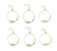 DICOSMETIC 6Pcs 3 Styles Empty Stone Holder Bracelets Stainless Steel Crystal Bracelet Holder Golden Crystal Cage Bracelet for DIY Bracelet Making, Cage Inner Diameter: 3/4~2-7/8 Inch(1.8~7.2cm)