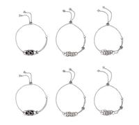 DICOSMETIC 6Pcs 3 Styles Stainless Steel Crystal Bracelet Holder Empty Stone Holder Bracelets Silver Crystal Cage Bracelet for DIY Bracelet Making, Cage Inner Diameter: 3/4~2-7/8 Inch(1.8~7.2cm)