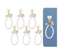DICOSMETIC 6Pcs Cute Charms Chain for E-reader Cute E-reader Phone Charm Star Flower Pearl Beads Bear Bowknot Phone Charm with Ring Holder Charms Compatible for Mobilephone E-book Lover Gifts, Alloy