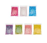DICOSMETIC 7 Bags 140g Bingsu Beads for Slim Iridescent Soft Straw Tube 3D Glitter Plastic Assortment Crunchy Slime Microbeads Supplies, 1 Color/Bag