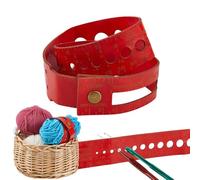 DICOSMETIC 7-in-1 Leather Measuring Tool Multifunctional Stitch Counter Knitting Needle Gauge Sizer 18.98" Leather Wrist Ruler FireBrick Crochet Gauge Tool for Sewing Craft Knitter Crocheter