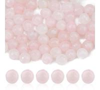 DICOSMETIC 72Pcs Natural Rose Quartz Beads 8mm Natural Stone Bead Strands Faceted Rose Quartz Beads Round Gemstone Bead for Jewelry Making DIY Bracelet Necklace, Hole: 1mm