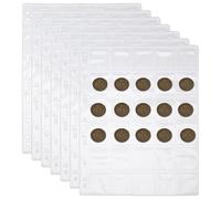 DICOSMETIC 750 Pockets Coin Collection Sleeves Pages 25 Sheets Coin Pocket Sleeves Standard 9 Hole Coins Collecting Pocket Page for Medallion Coins Stamp Collecting Supplies, 30 Grids/Sheet