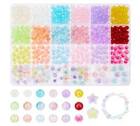 DICOSMETIC 768Pcs Transparent Acrylic Beads Flower Pastel Beads Cute Beads Bulk Glass Bead Assortment Aesthetic Beads Charms for Necklaces DIY Phone Chains, Hhole: 1~2.5mm