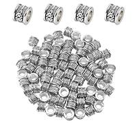 DICOSMETIC 76Pcs Tibetan Column Beads Large Hole Tube Spacer Beads Antique Silver Celtic Knot Beads Alloy European Beads for Jewelry Making, Hole: 6.3mm
