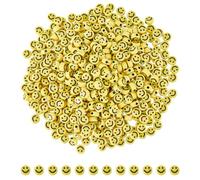 DICOSMETIC 800Pcs Smile Face Bead Bulk 7mm Small Happy Faces Bead Opaque Acrylic Spacer Beads Flat Round Smiling Face Loose Beads for DIY Crafts Bracelet Earring Necklace Jewelry Making